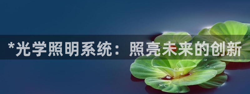 *光学照明系统：照亮未来的创新